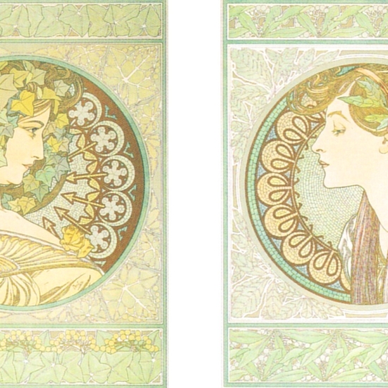アルフォンス・ミュシャの絵画作品　タイトルは、アイビー・ローレル　Ivy Laurel